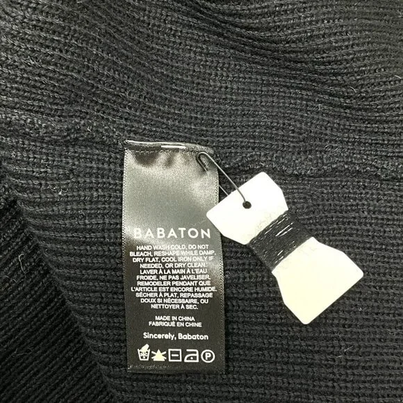 NWT Babaton S Maclean Sweater Dress Black 100% Merino Knit Turtleneck Pullover - Picture 9 of 10